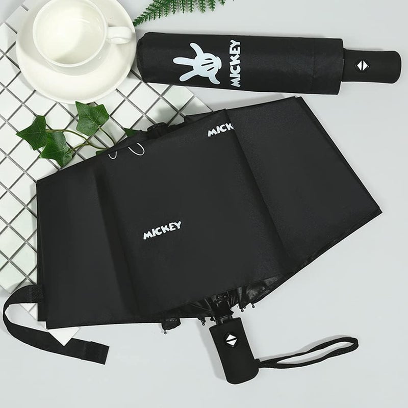 Finex Mickey Travel Compact Auto Folding Golf Umbrella with Auto Open Close One Button Handle & Wrist Strap - Image 3